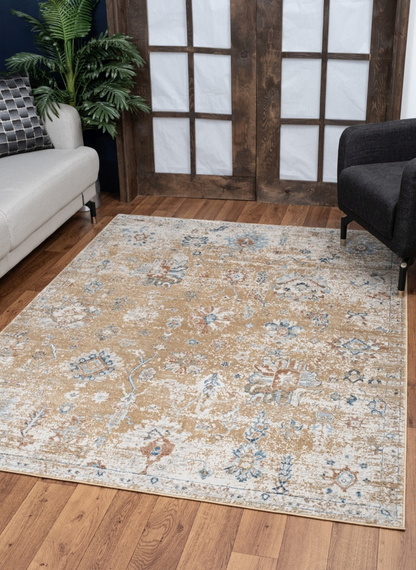 Noble GC_GEN7008 Gold 2 ft. 7 in. x 7 ft. 3 in. Area Rug