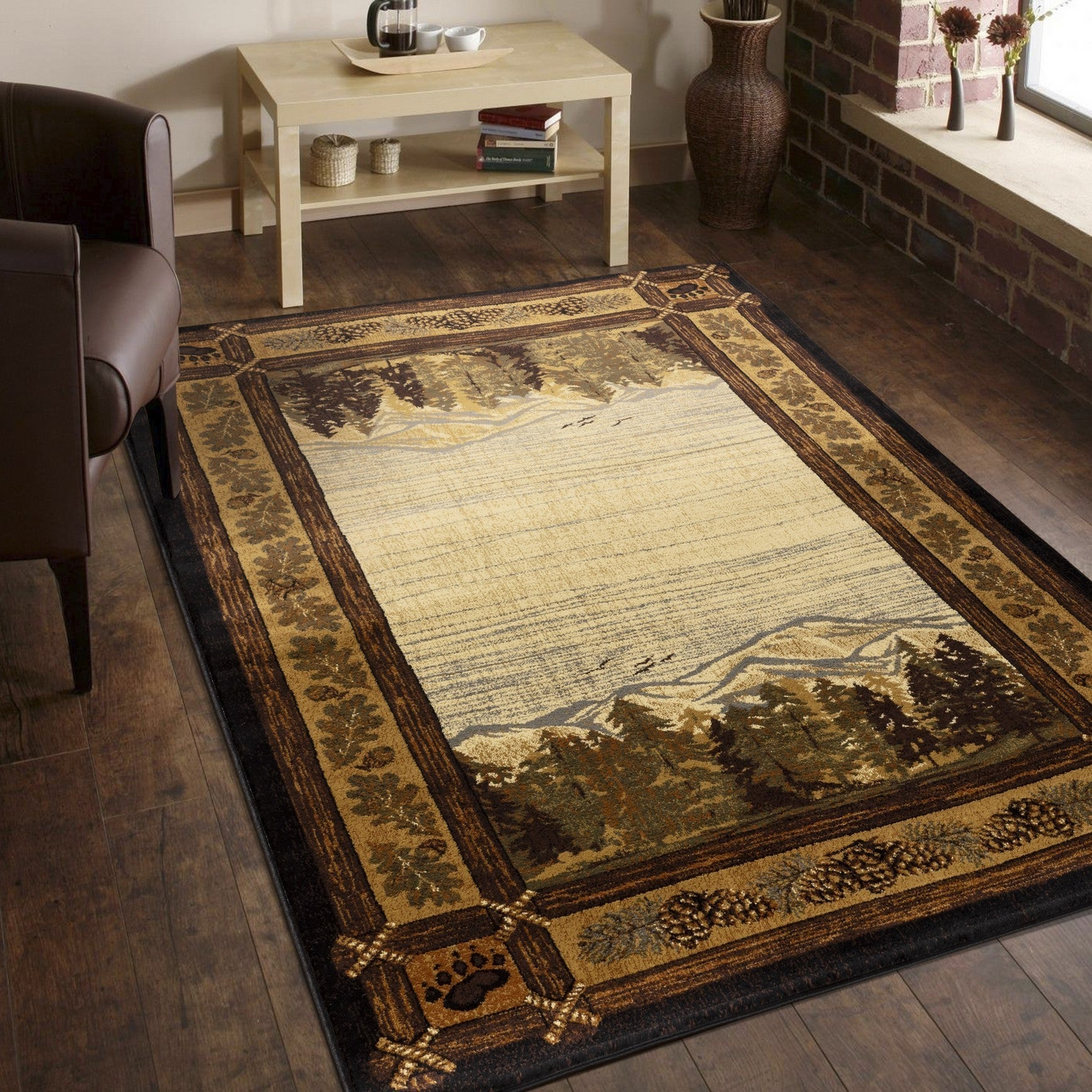 Nature's Nest GC_CBL3009 Multi 7 ft. 10 in. x 10 ft. 3 in. Lodge Area Rug