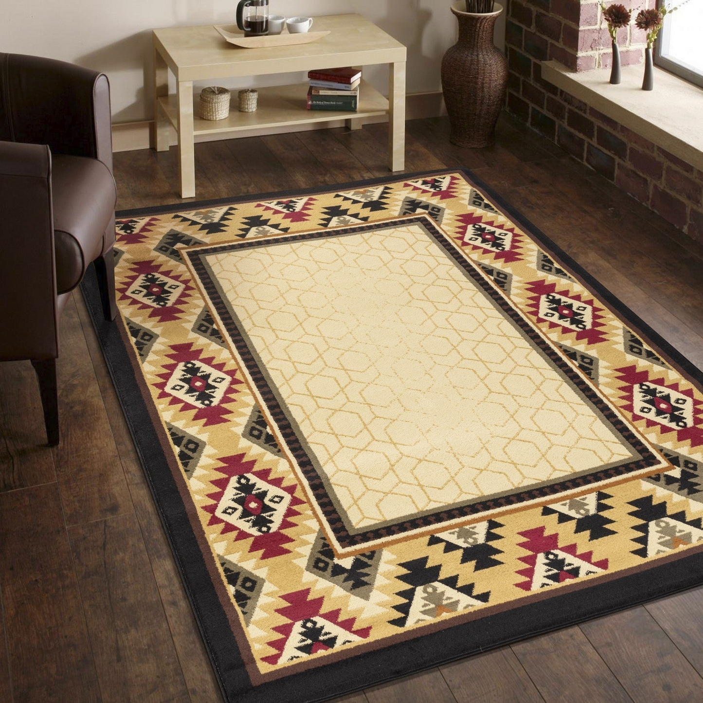 Tribes GC_YLS4007 Cream 7 ft. 10 in. x 10 ft. 3 in. Southwest Area Rug