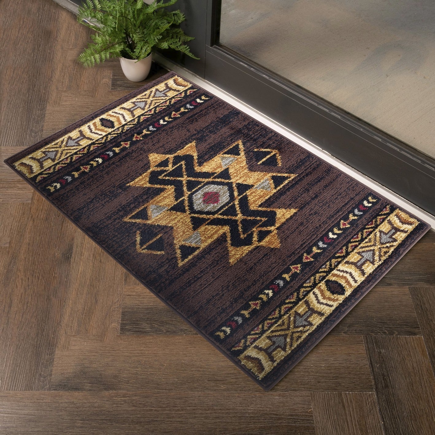Tribes GC_YLS4005 Brown 7 ft. 10 in. x 10 ft. 3 in. Southwest Area Rug