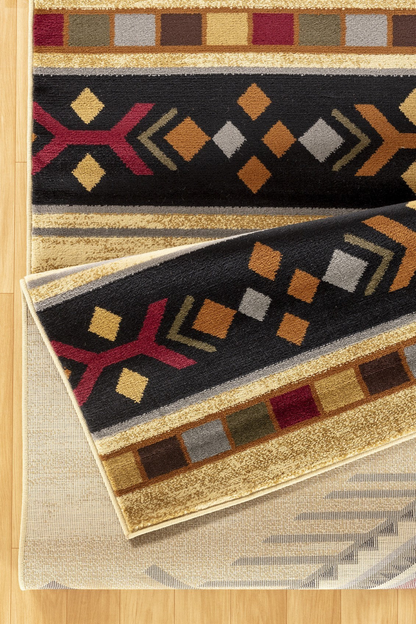 Tribes GC_YLS4003 Cream 2 ft. 7 in. x 7 ft. 3 in. Southwest Area Rug