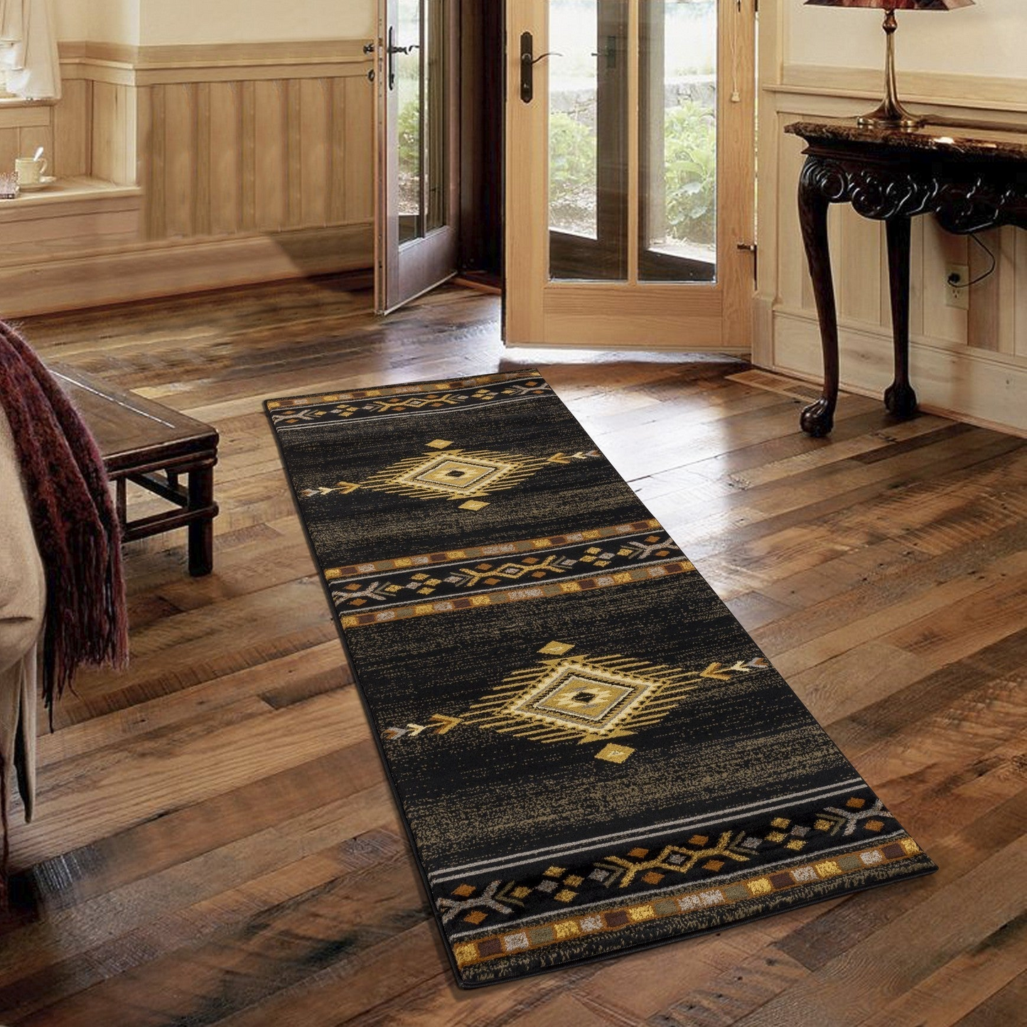 Tribes GC_YLS4001 Black 2 ft. x 3 ft. Southwest Area Rug