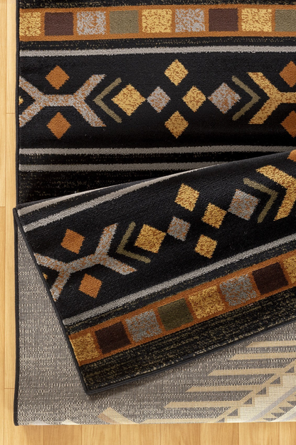 Tribes GC_YLS4001 Black 2 ft. x 3 ft. Southwest Area Rug