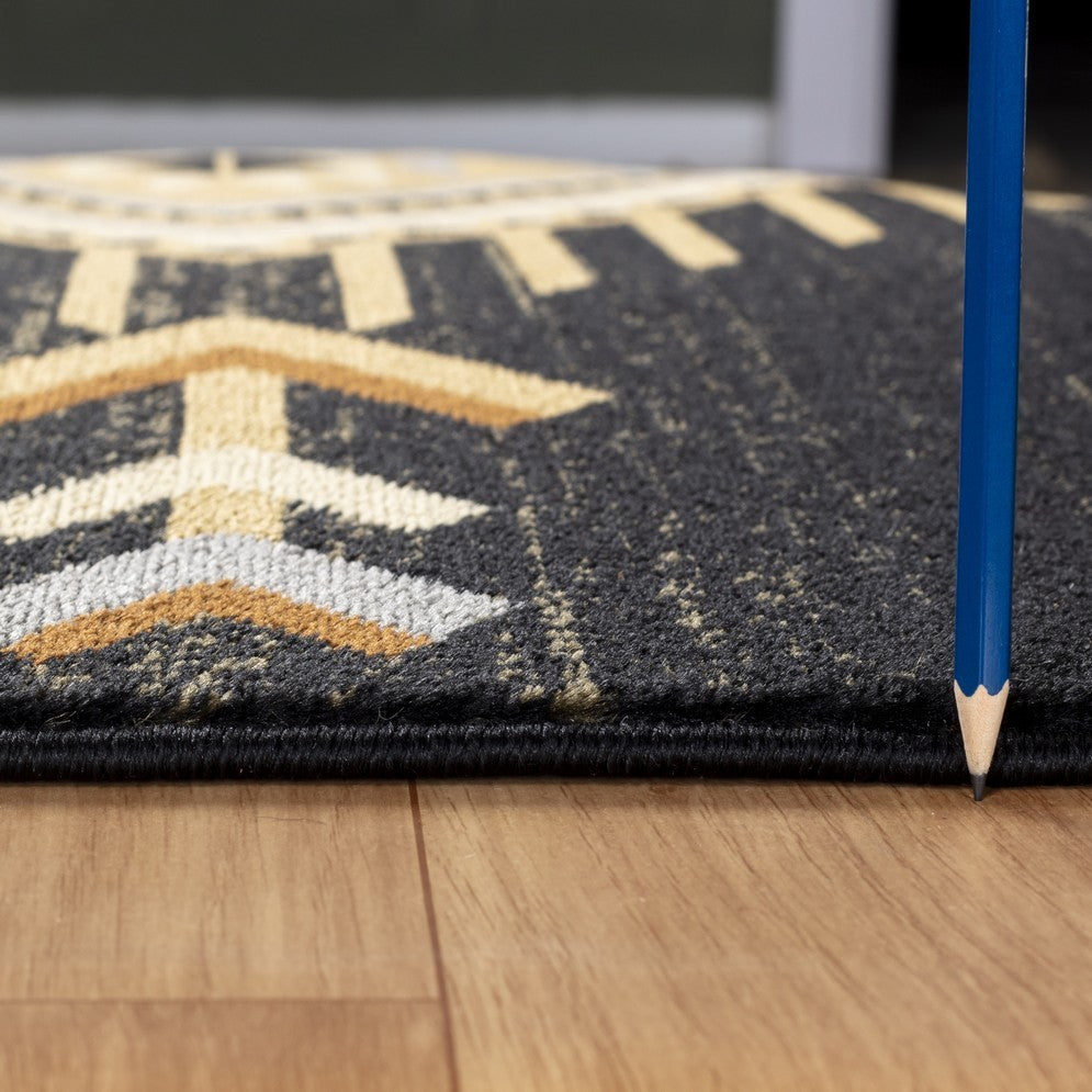 Tribes GC_YLS4001 Black 2 ft. x 3 ft. Southwest Area Rug