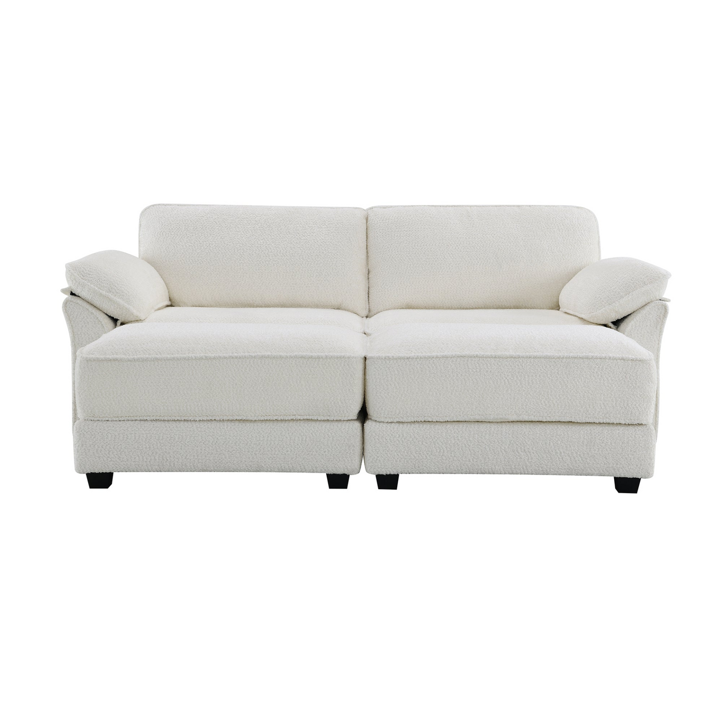 Free Combination Modular Convertible Sectional Sofa Bed Set, 4 Seat Upholstered Sleeper Corner Couch, Deep-Seat Loveseat with Ottoman for Living Room, Office, Apartment,2 Colors