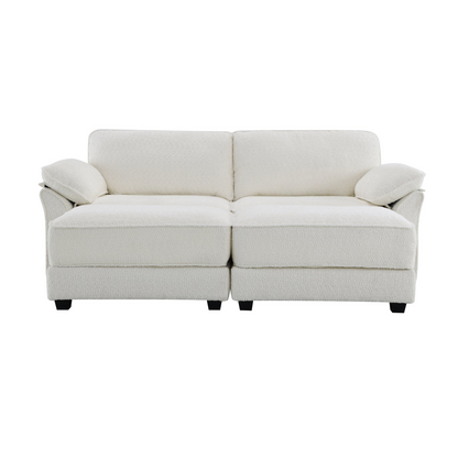 Free Combination Modular Convertible Sectional Sofa Bed Set, 4 Seat Upholstered Sleeper Corner Couch, Deep-Seat Loveseat with Ottoman for Living Room, Office, Apartment,2 Colors