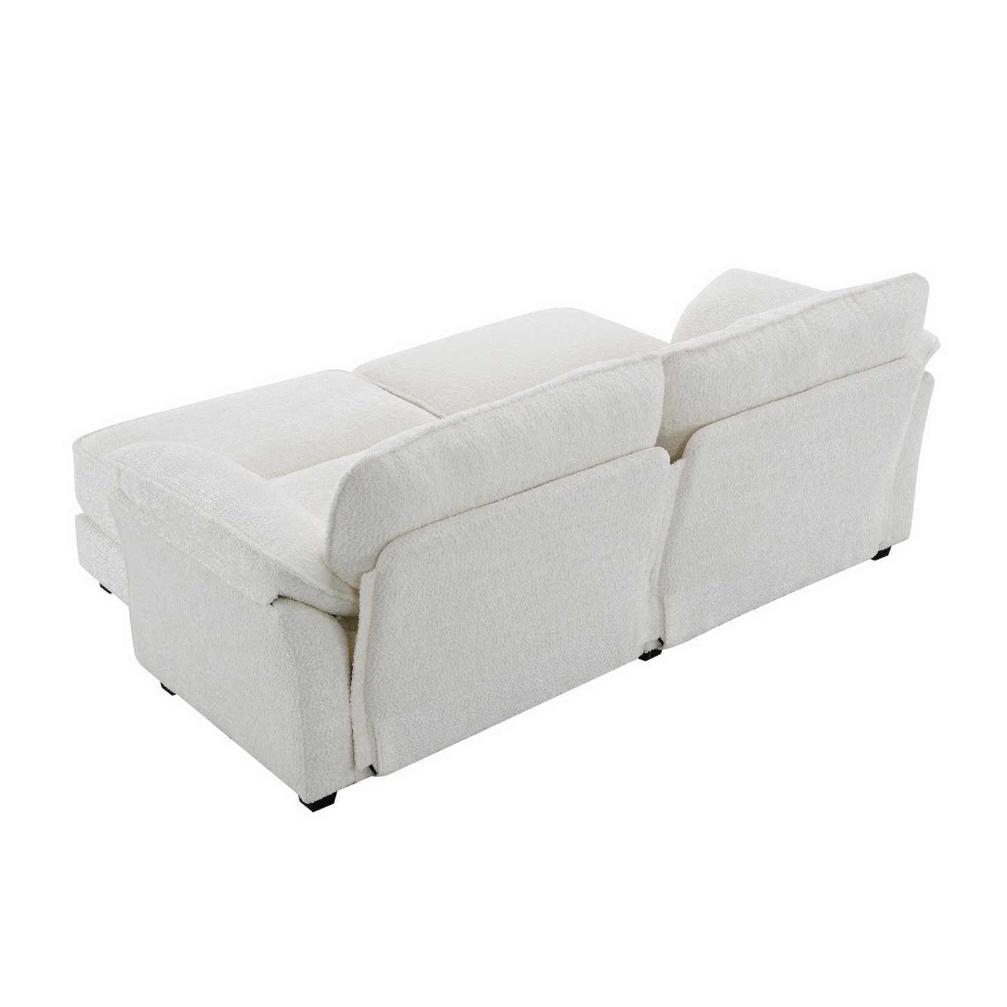Free Combination Modular Convertible Sectional Sofa Bed Set, 4 Seat Upholstered Sleeper Corner Couch, Deep-Seat Loveseat with Ottoman for Living Room, Office, Apartment,2 Colors