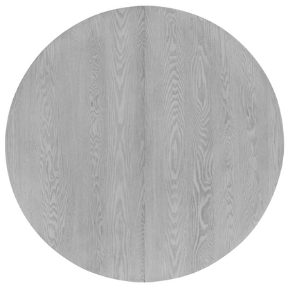 5-Piece Rustic Round Pedestal Extendable Dining Table Set with 15.7" Removable Leaf and Simple Dining Chirs for Small Places, Gray