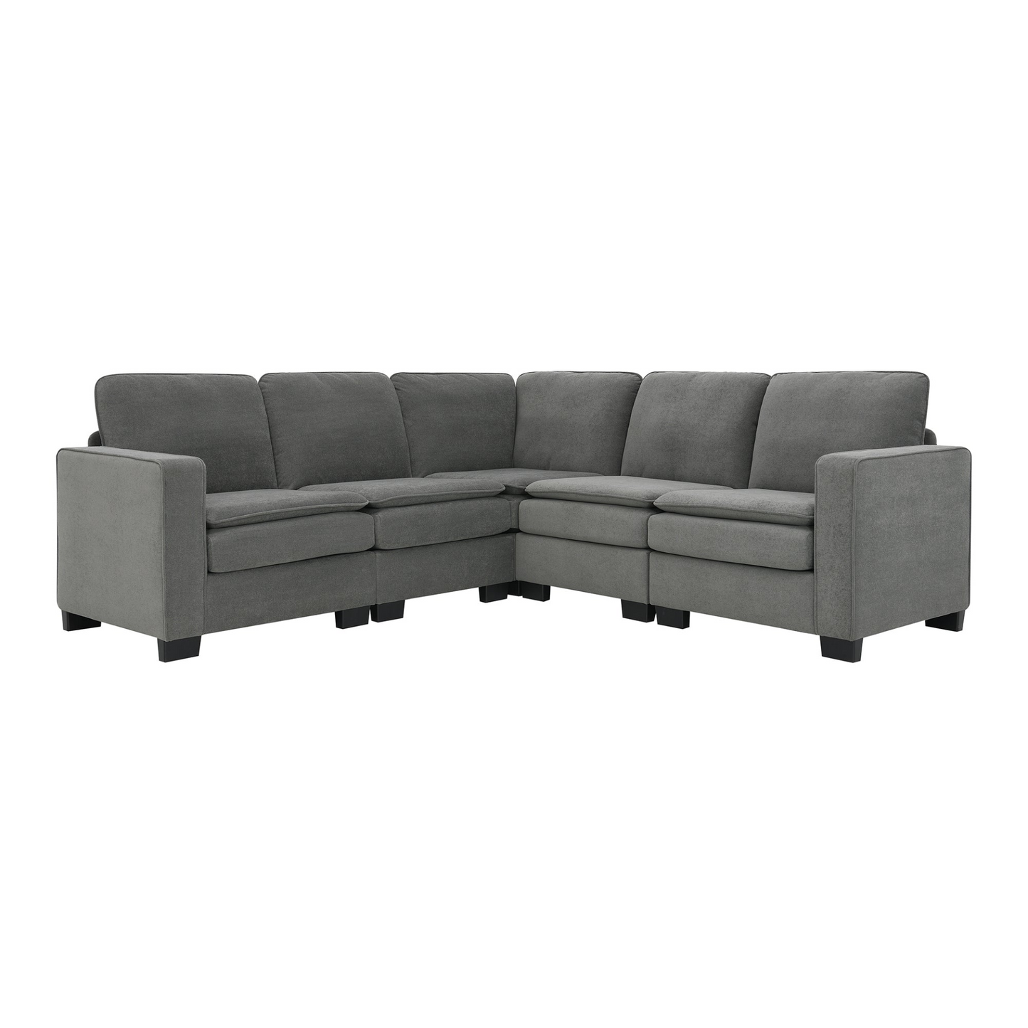 89*89" Oversized Velvet Modern Sectional Sofa,Large L Shaped Upholstered Indoor Furniture with Double Cushions,5 seat Cloud Corner Couch for Living Room,Apartment,Office,2 Colors