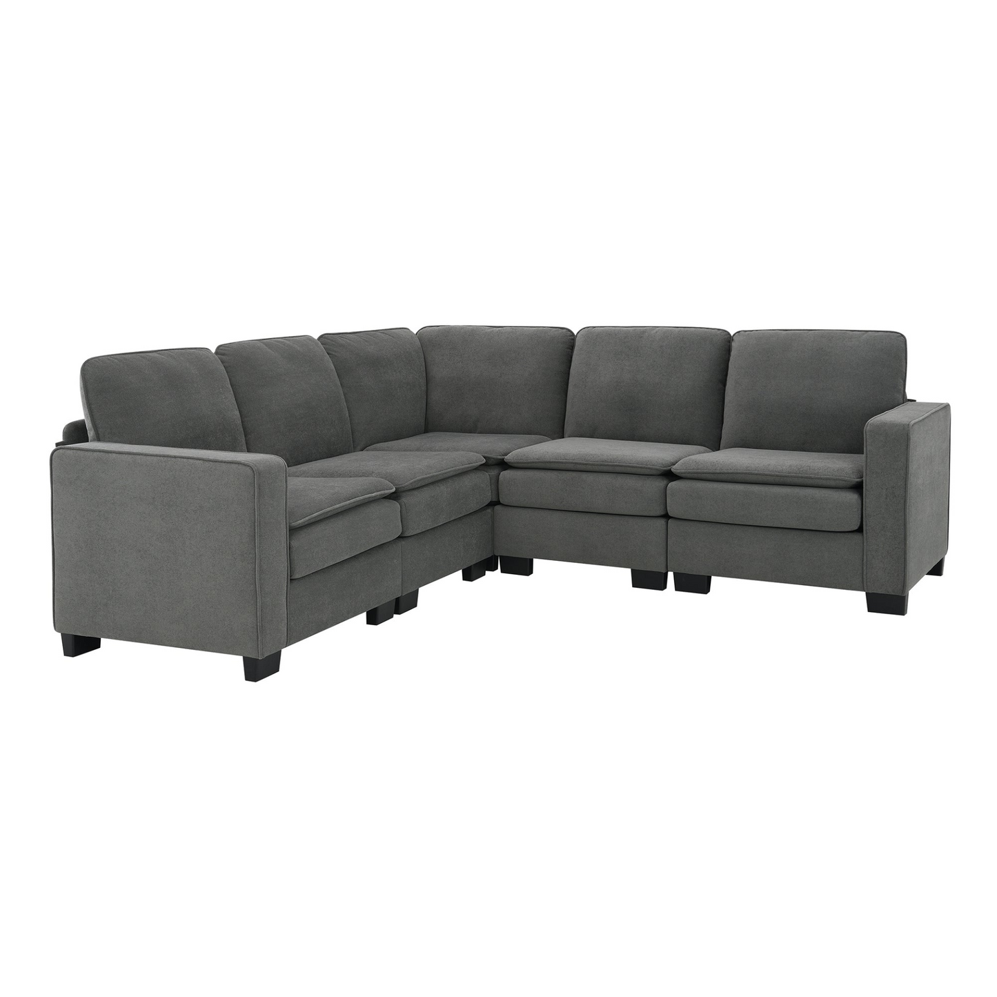 89*89" Oversized Velvet Modern Sectional Sofa,Large L Shaped Upholstered Indoor Furniture with Double Cushions,5 seat Cloud Corner Couch for Living Room,Apartment,Office,2 Colors