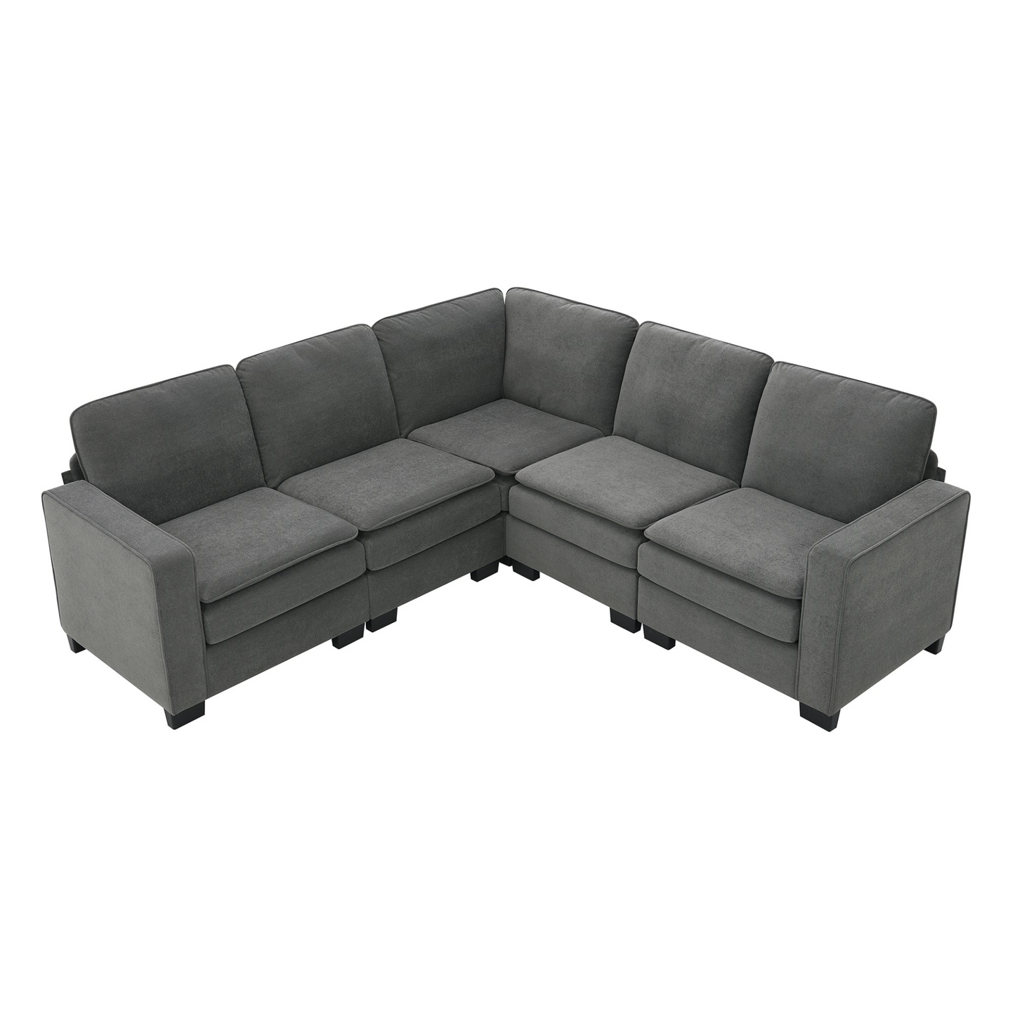 89*89" Oversized Velvet Modern Sectional Sofa,Large L Shaped Upholstered Indoor Furniture with Double Cushions,5 seat Cloud Corner Couch for Living Room,Apartment,Office,2 Colors