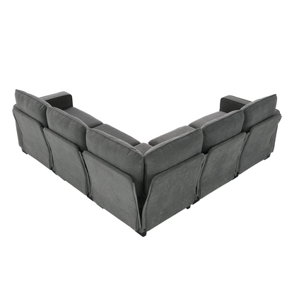89*89" Oversized Velvet Modern Sectional Sofa,Large L Shaped Upholstered Indoor Furniture with Double Cushions,5 seat Cloud Corner Couch for Living Room,Apartment,Office,2 Colors