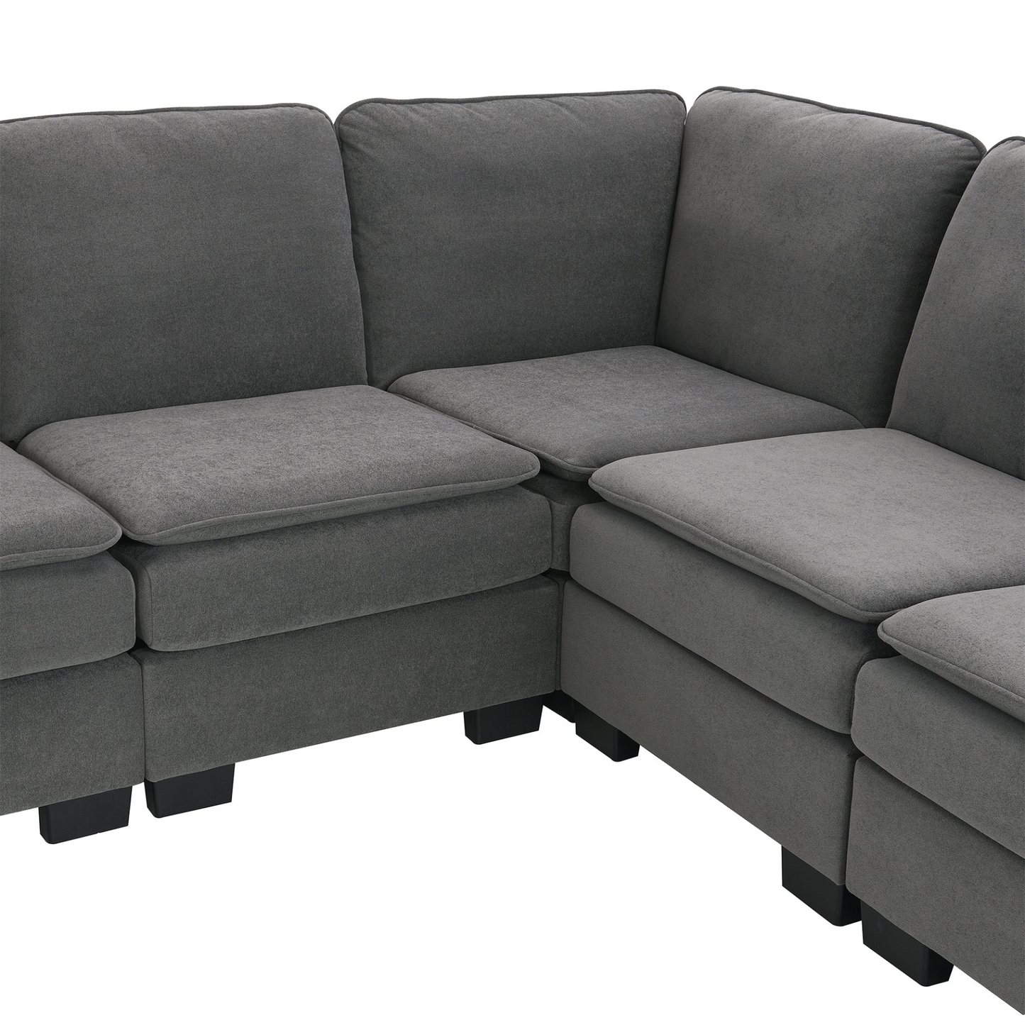 89*89" Oversized Velvet Modern Sectional Sofa,Large L Shaped Upholstered Indoor Furniture with Double Cushions,5 seat Cloud Corner Couch for Living Room,Apartment,Office,2 Colors