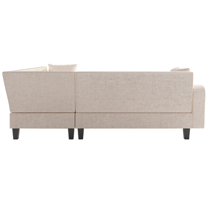 87" Modern Sectional Sofa with coffee table,6-Seat Couch Set with Storage Ottoman,Various Combinations,L-Shape Indoor Furniture with Unique Armrests for Living Room,Apartment, 2 Colors(6 pillows)