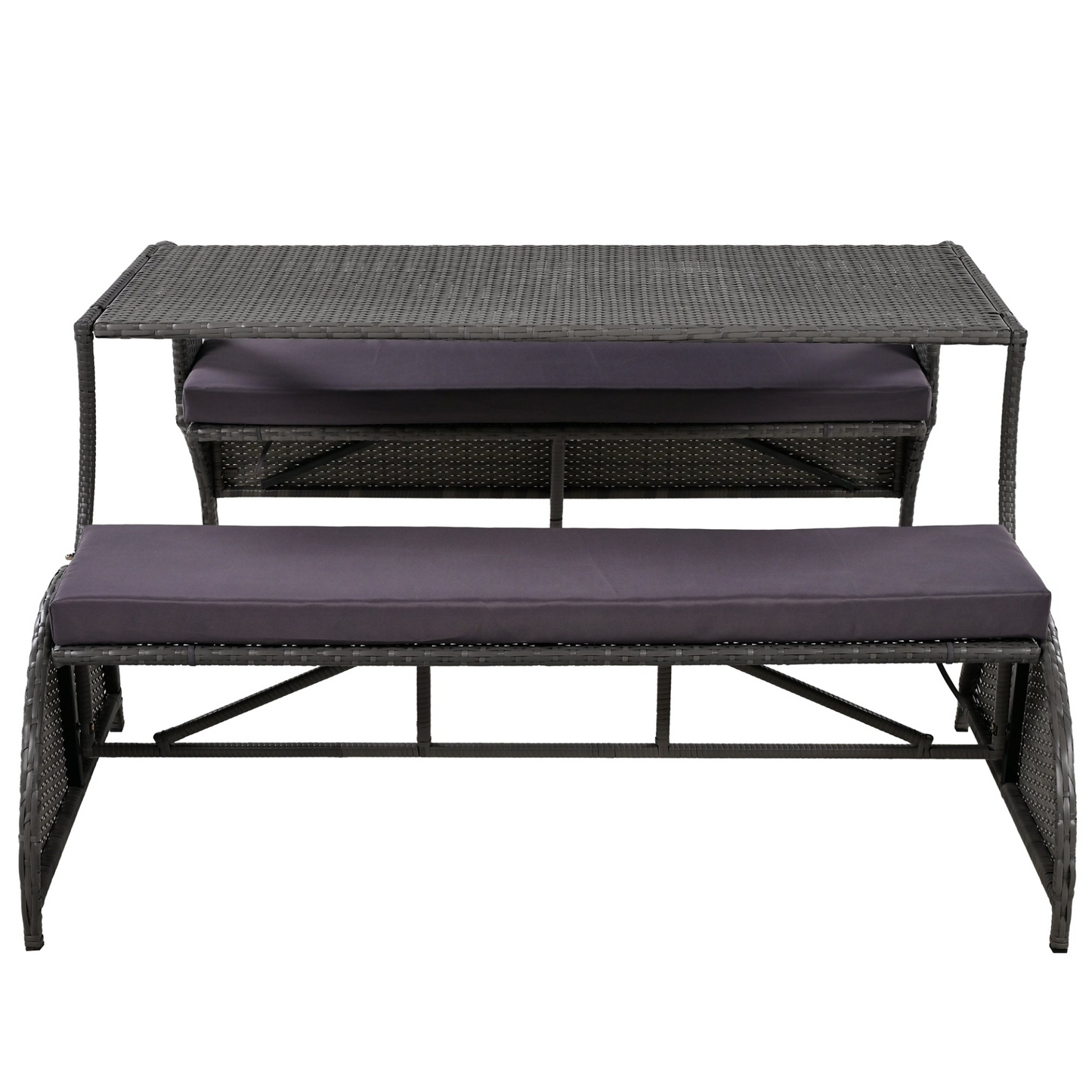 Outdoor Loveseat and Convertible to four seats and a table,Suitable for Gardens and Lawns