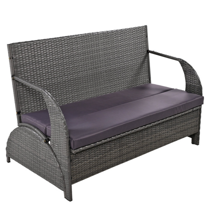 Outdoor Loveseat and Convertible to four seats and a table,Suitable for Gardens and Lawns