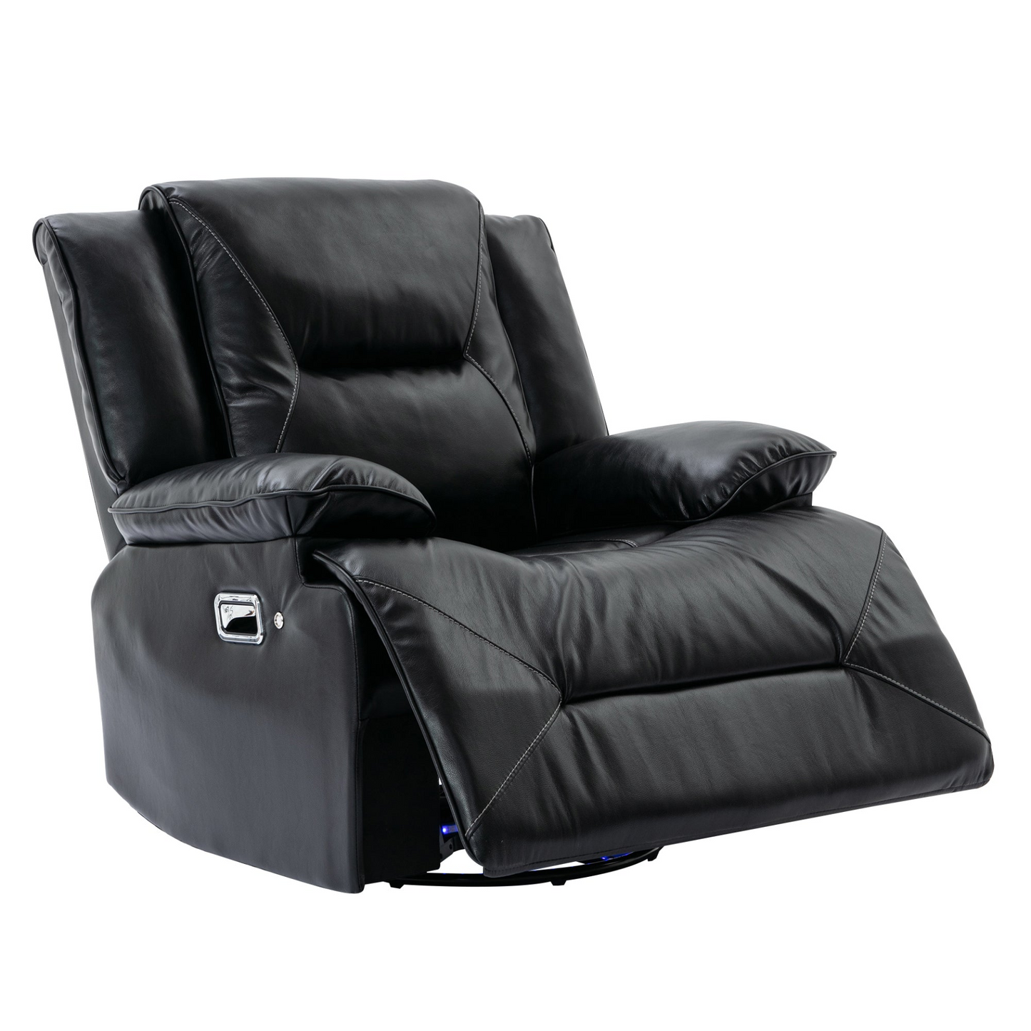 Home Theater Recliner Set Manual Recliner Chair with a LED Light Strip Two Built-in Cup Holders for Living Room,Bedroom, Black ,