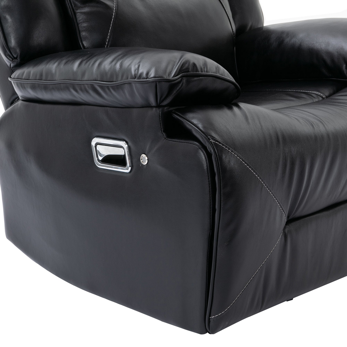 Home Theater Recliner Set Manual Recliner Chair with a LED Light Strip Two Built-in Cup Holders for Living Room,Bedroom, Black ,