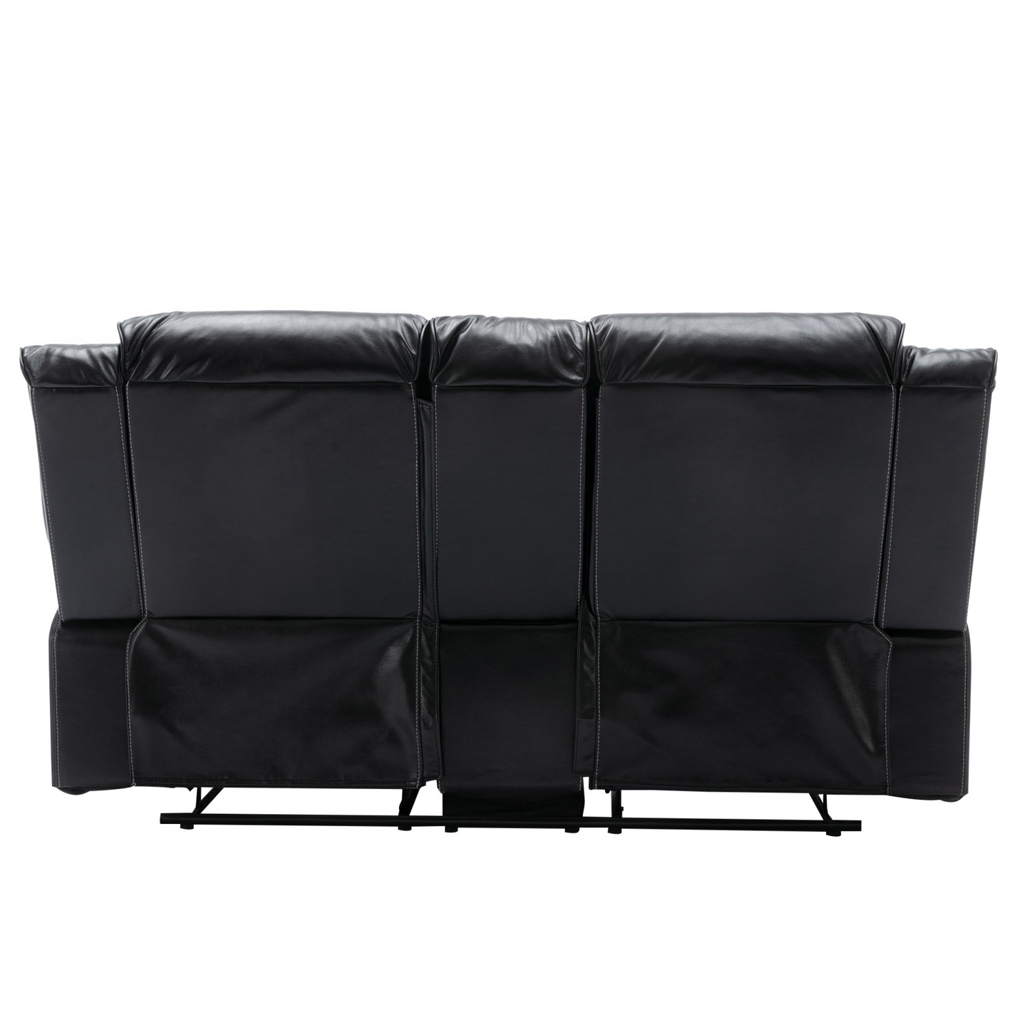 Home Theater Recliner Set Manual Recliner Chair with a LED Light Strip Two Built-in Cup Holders for Living Room,Bedroom, Black ,