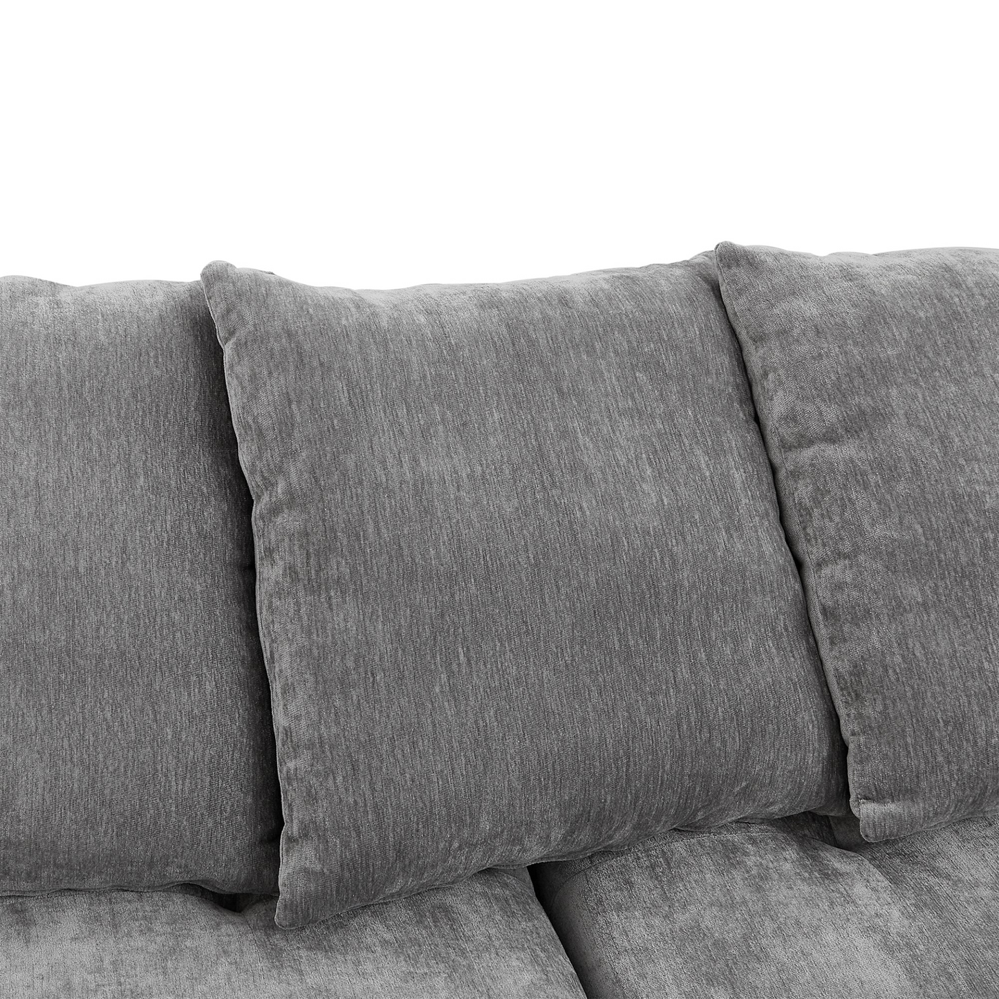 96.45"Sectional sofa Modular Sofa Couch with Three USB Ports, a Removable Storage Ottoman and Five Back Pillows for Living Room, Grey