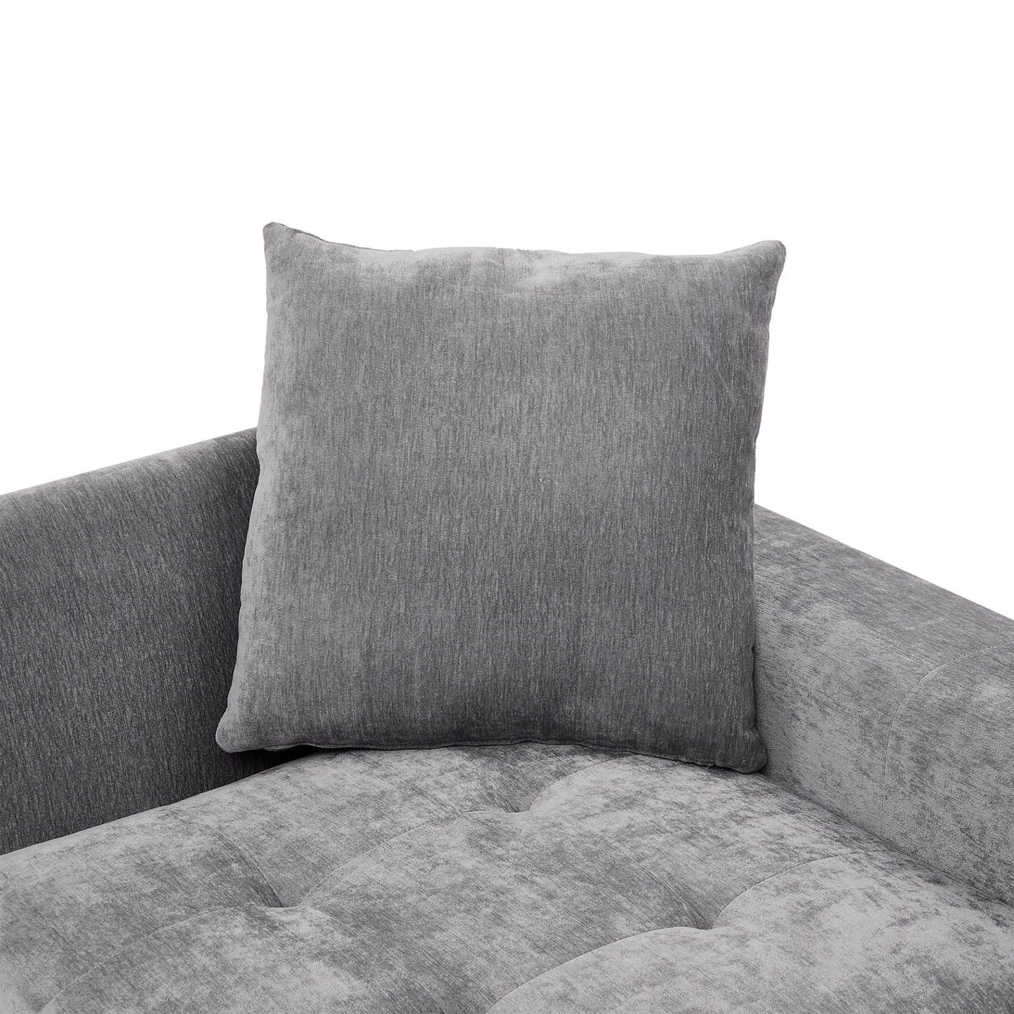 96.45"Sectional sofa Modular Sofa Couch with Three USB Ports, a Removable Storage Ottoman and Five Back Pillows for Living Room, Grey