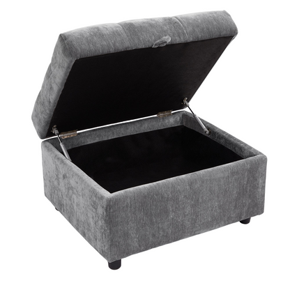 96.45"Sectional sofa Modular Sofa Couch with Three USB Ports, a Removable Storage Ottoman and Five Back Pillows for Living Room, Grey