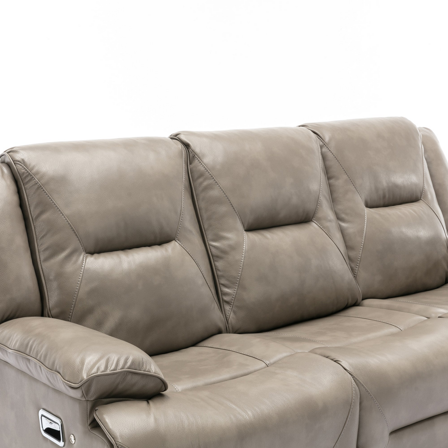 Home Theater Recliner Set Manual Recliner Chair with a LED Light Strip Two Built-in Cup Holders for Living Room,Bedroom, Grey