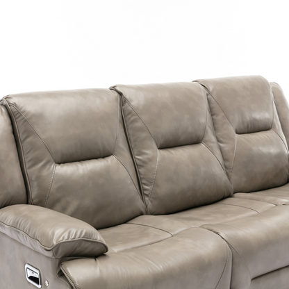 Home Theater Recliner Set Manual Recliner Chair with a LED Light Strip Two Built-in Cup Holders for Living Room,Bedroom, Grey