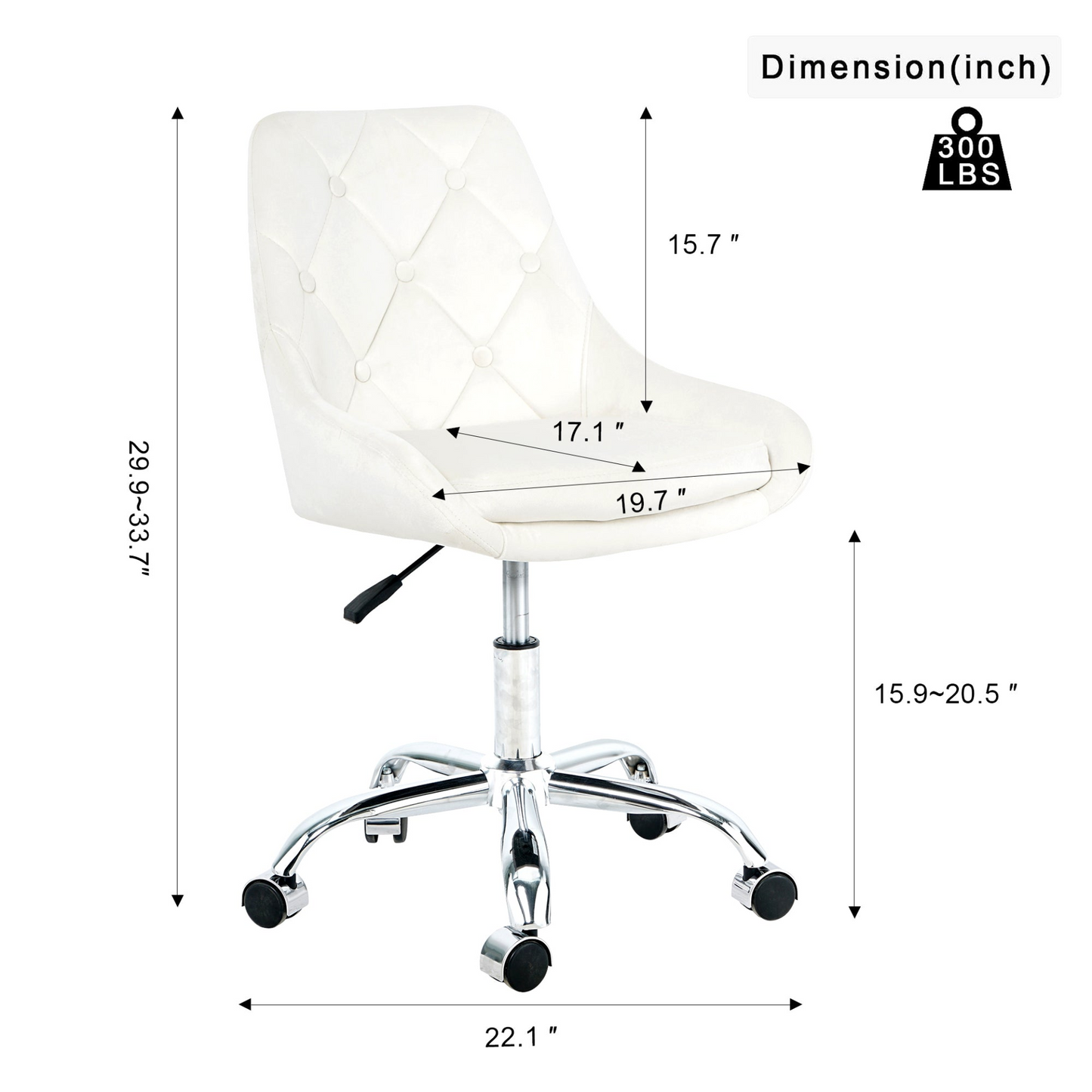 Modern velvet fabric with chrome legs living room furniture dining chair, soft and comfortable, lift adjustment, free movement convenient, space saving. (set of 1)