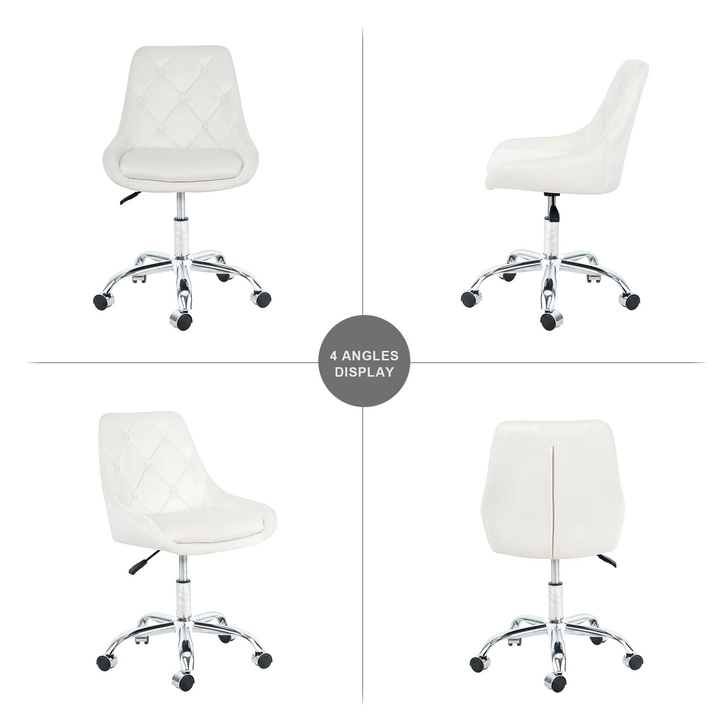 Modern velvet fabric with chrome legs living room furniture dining chair, soft and comfortable, lift adjustment, free movement convenient, space saving. (set of 1)