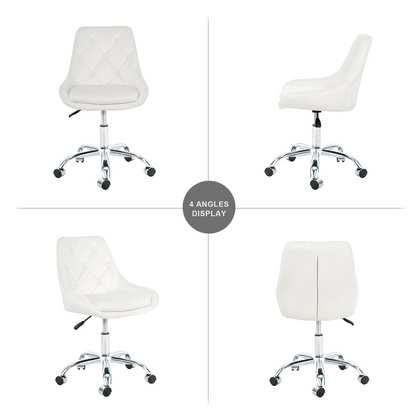 Modern velvet fabric with chrome legs living room furniture dining chair, soft and comfortable, lift adjustment, free movement convenient, space saving. (set of 1)