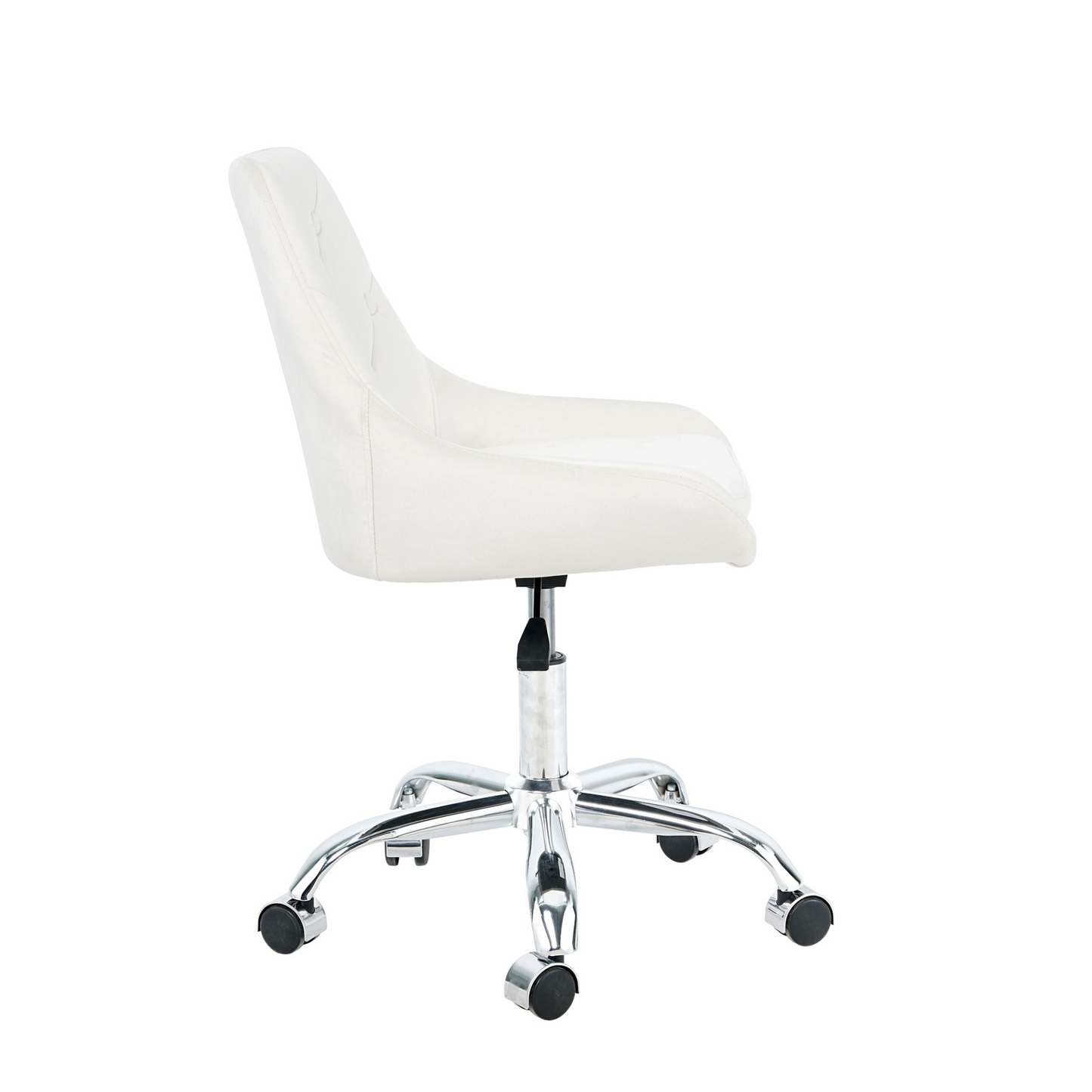 Modern velvet fabric with chrome legs living room furniture dining chair, soft and comfortable, lift adjustment, free movement convenient, space saving. (set of 1)