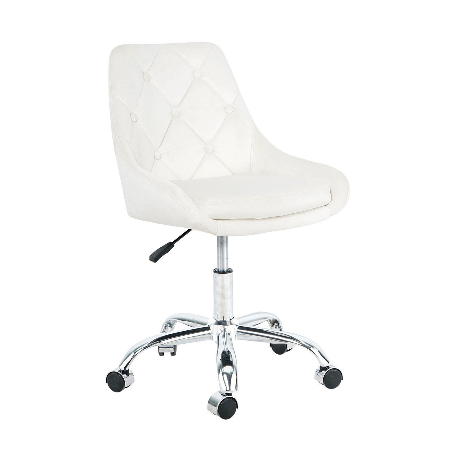 Modern velvet fabric with chrome legs living room furniture dining chair, soft and comfortable, lift adjustment, free movement convenient, space saving. (set of 1)