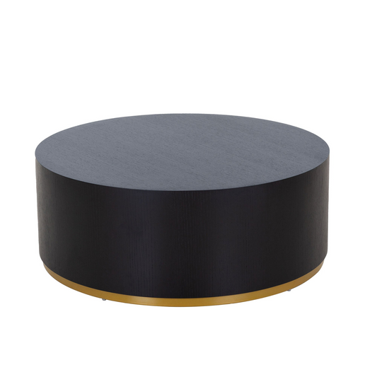 Round Coffee Table side Table for Living Room Fully Assembled Black