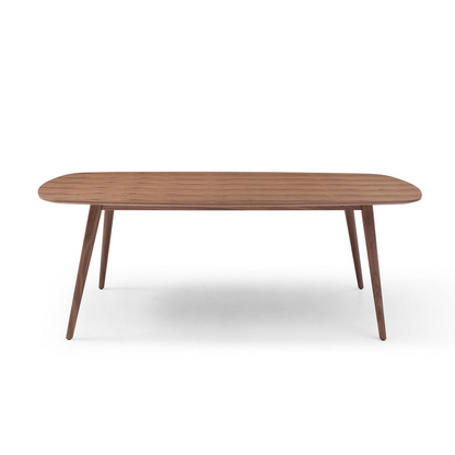 70.87inch Rectangular Dining Table Walnut Finished Ash Veneer Top 8 Persons