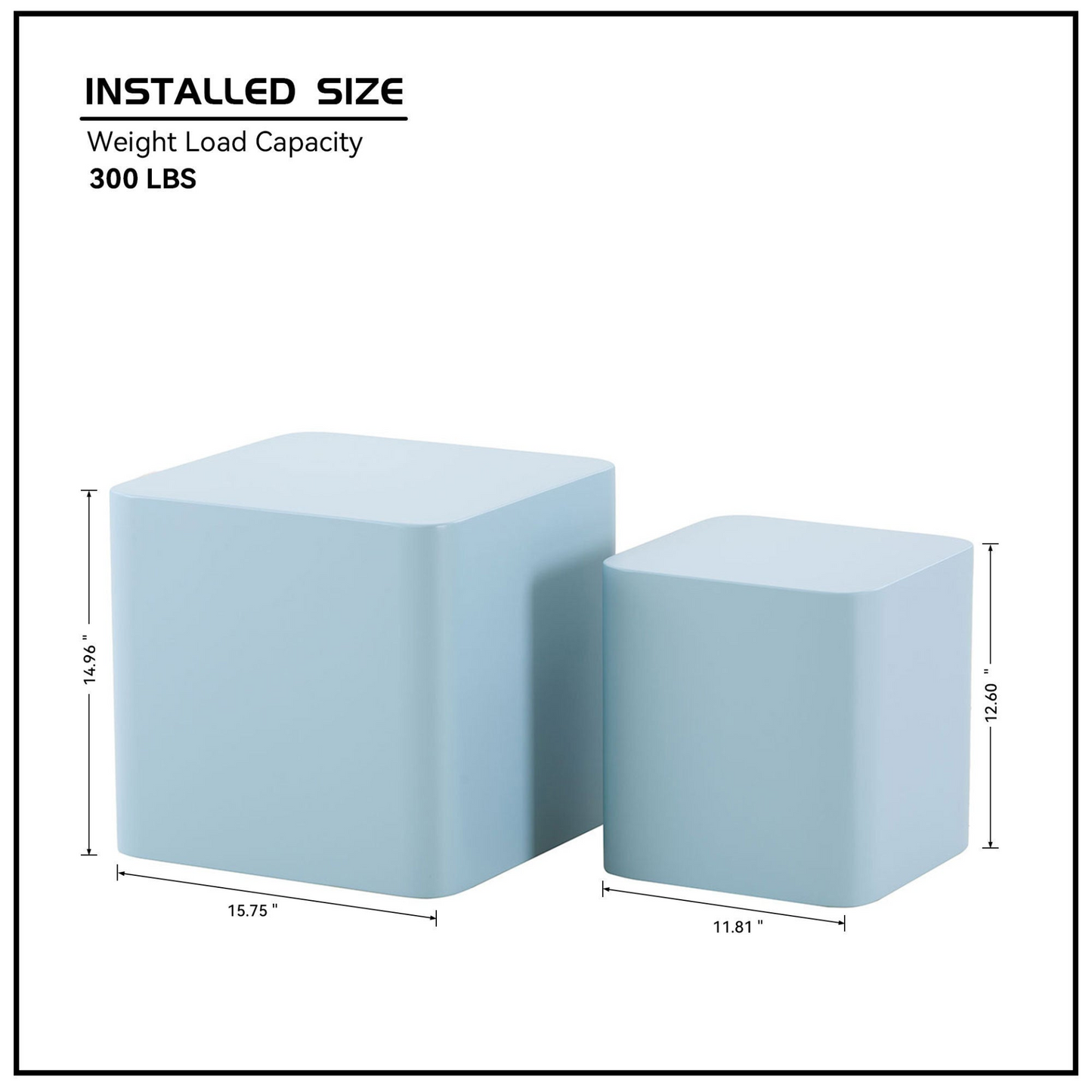 Nesting table set of 2 MDF Side Table BLUE