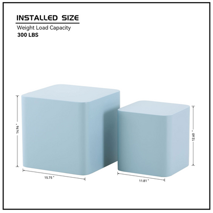 Nesting table set of 2 MDF Side Table BLUE