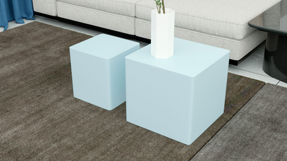 Nesting table set of 2 MDF Side Table BLUE