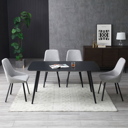 Update Package Sintered Stone Dining Table Thickness of 12mm Porcelain 70.86'' Black