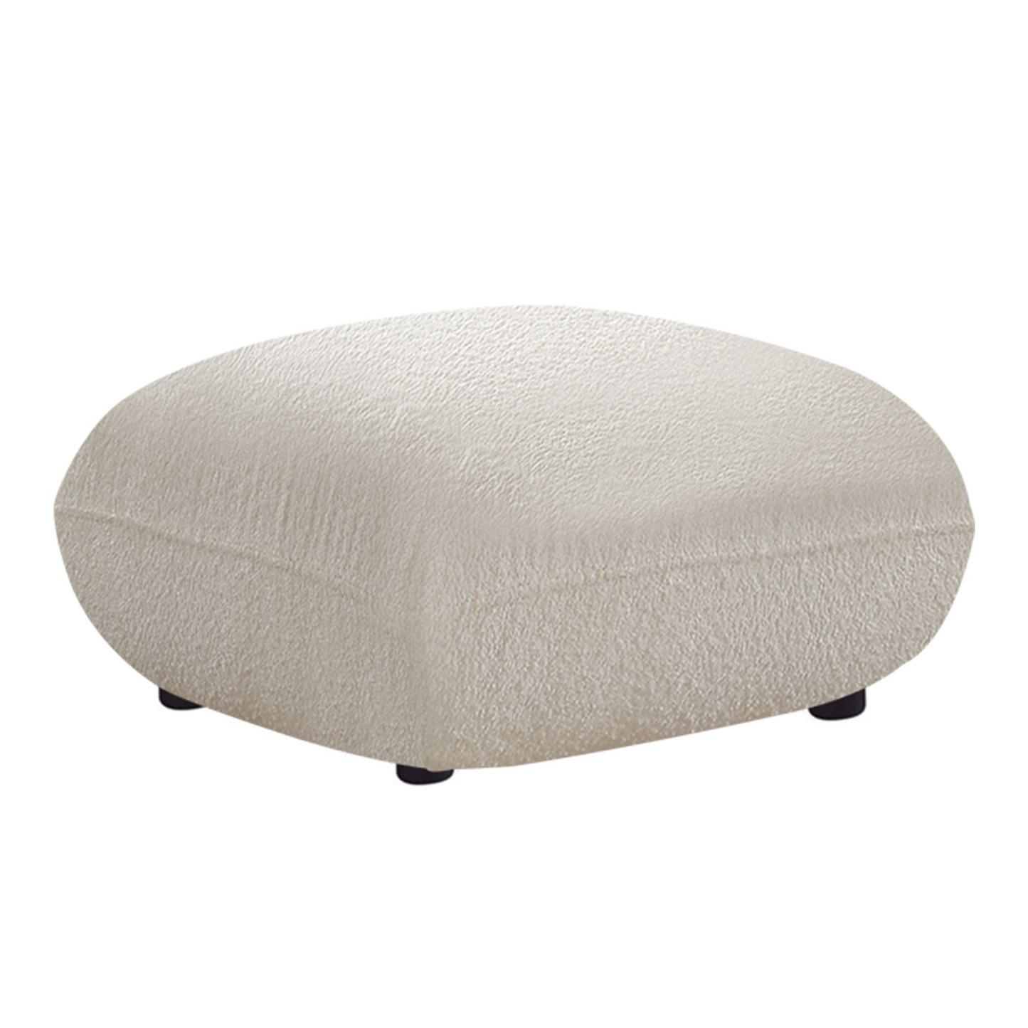 Mid Century Modern Couch 3-Seater Sofa with Ottoman Upholstered Footrest Stool Ottoman Foot Stool for Living Room, Bedroom, Beige