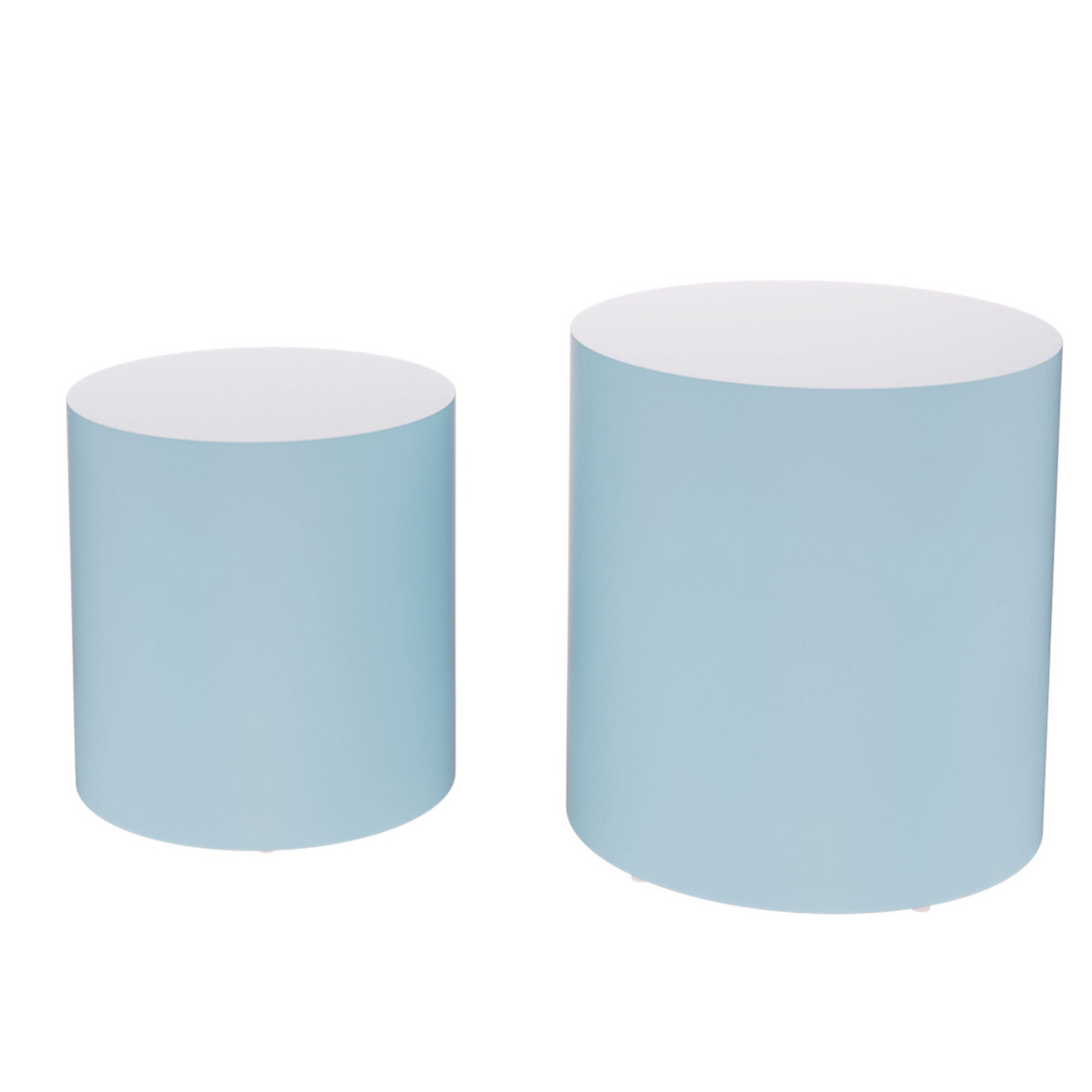 Upgrade MDF Nesting table set of 2, Mutifunctional for Living room/Small Space,No Need Assembly,Baby Blue