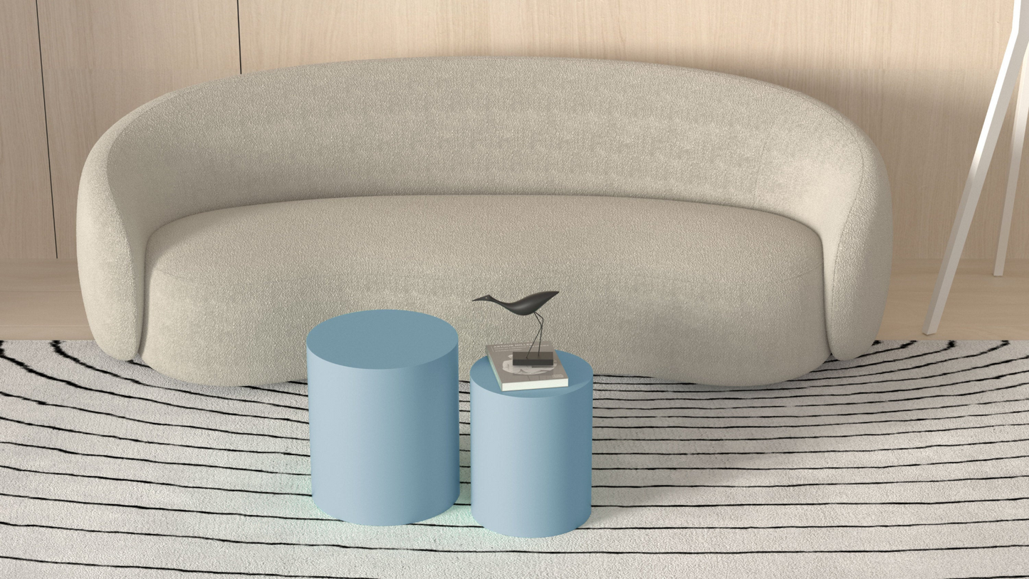 Upgrade MDF Nesting table set of 2, Mutifunctional for Living room/Small Space,No Need Assembly,Baby Blue