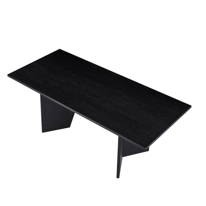 78.74 inch Wood Dining Table Kitchen Table Small Space Dining Table for Farmhouse Center Table, Home Furniture Kitchen Table, Modern Dining Room Table BLACK