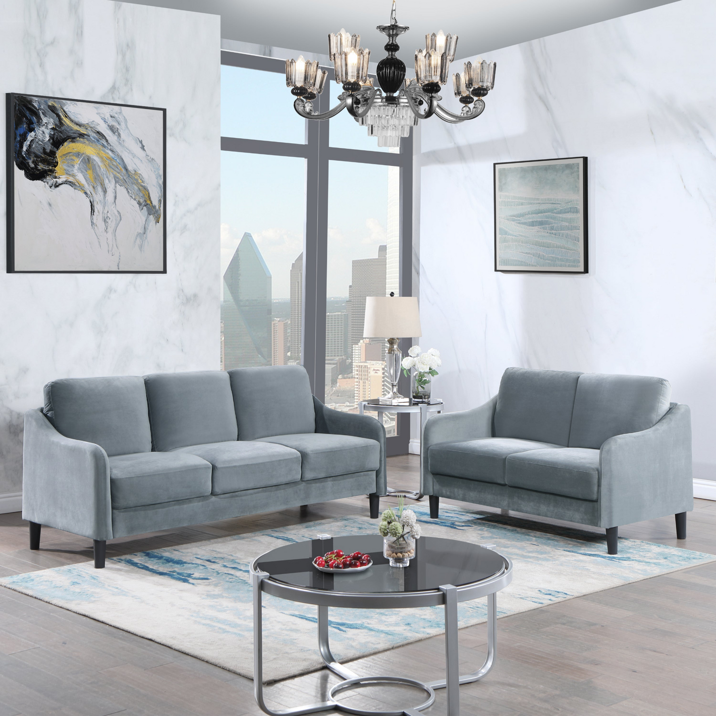 51.5" Loveseat Sofa Small Couch for Small Space for Living Room,Bedroom, Grey