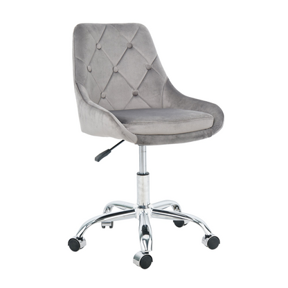 Modern velvet fabric with chrome legs living room furniture dining chair, soft and comfortable, lift adjustment, free movement convenient, space saving. (set of 1)