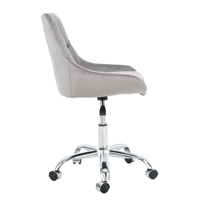 Modern velvet fabric with chrome legs living room furniture dining chair, soft and comfortable, lift adjustment, free movement convenient, space saving. (set of 1)