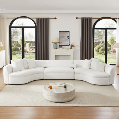 Oversized Modern 3 Pieces Upholstered Sofa Ultimate Comfort 6-8 Seater Couches for Living Room, Office WHITE
