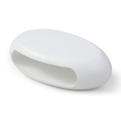 48.42'' Modern Oval Coffee Table, Sturdy Fiberglass Center Cocktail Table Tea Table for Living Room, White, No Need Assembly
