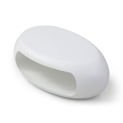 39.37'' Oval Coffee Table, Sturdy Fiberglass table for Living Room, No Need Assembly White