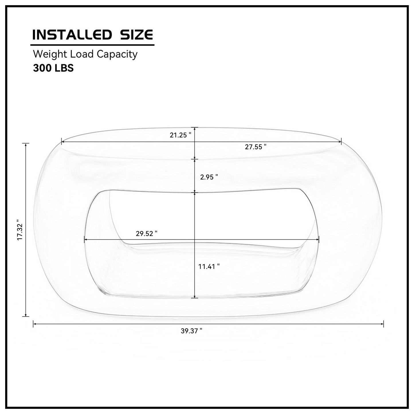 39.37'' Oval Coffee Table, Sturdy Fiberglass table for Living Room, No Need Assembly White
